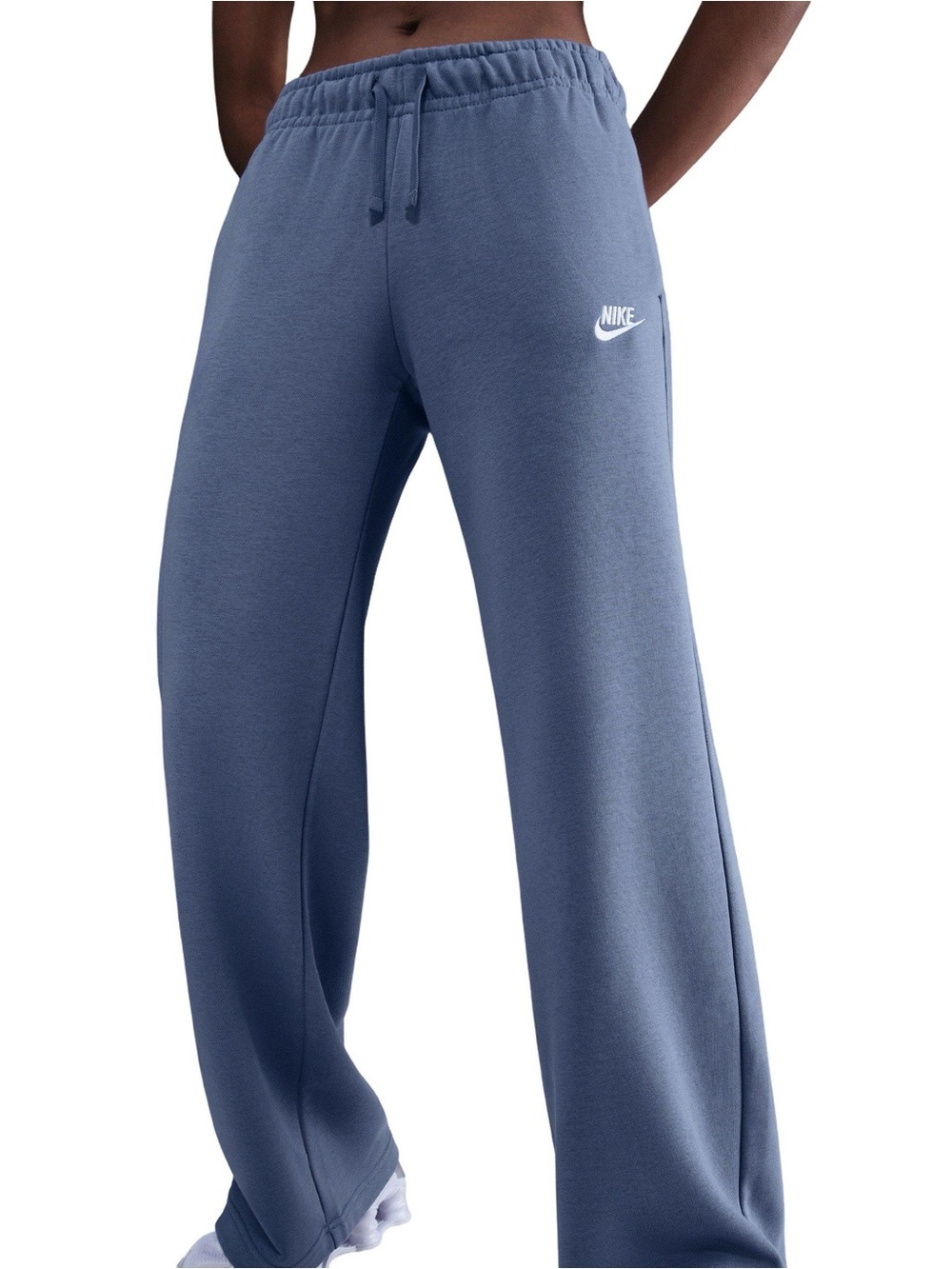 NIKE Sportswear Club Fleece Mid Rise Wide Leg Sweatpants NWT Dusty Blue Lrg TALL